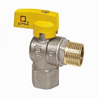 Кран газовый угловой Ду15(1/2") шаровый В/Н, бабочка, СТМ