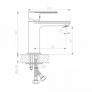 Смеситель для раковины 35k MIXLINE ML33-04 "Сити Уайт" БЕЛЫЙ/ХРОМ (553198) фото 3 Смеситель для раковины 35k MIXLINE ML33-04 "Сити Уайт" БЕЛЫЙ/ХРОМ (553198) фото 3