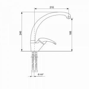 Смеситель для кухни 35к MIXLINE ML-GS02 (343) антрацит высок. излив (547672) фото 2 Смеситель для кухни 35к MIXLINE ML-GS02 (343) антрацит высок. излив (547672) фото 2