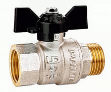Кран шаровый Ду20(3/4") В/Н, бабочка, латунь, Pу40, LD Pride