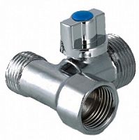 Кран 3-прох шар 1/2-3/4-1/2 В/Н/Н хром для стирал.машины, Royal Thermo OPTIMAL