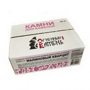 Камни для бани КВАРЦИТ МАЛИНОВЫЙ обвалованный, коробка 20кг Камни для бани КВАРЦИТ МАЛИНОВЫЙ обвалованный, коробка 20кг
