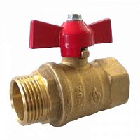 Кран шаровый Ду20(3/4") В/Н, бабочка, 11Б27п1 никель ГАЛЛОП