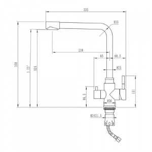 Смеситель для кухни 35k MIXLINE MLSS-0320/MLSS-3220 подкл.к фильтру, п/гайку САТИН (505149) фото 3 Смеситель для кухни 35k MIXLINE MLSS-0320/MLSS-3220 подкл.к фильтру, п/гайку САТИН (505149) фото 3